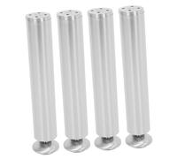Lurrose 4 Piezas Patas De Muebles De Acero Inoxidable Ergonómico Elevadores De Muebles Nivelador De Patas De Muebles Ajustable Patas De Armario Patas De Sofá Almohadillas Silver