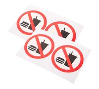 Lurrose 4 Piezas Pegatina de Letrero Etiquetas de Advertencia Pvc Adhesivo Señal de No se Permiten Alimentos Comunicación Eficaz Diseño Moderno para Hogares y Armarios