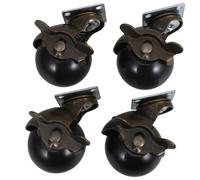 Lurrose 4 Piezas Rueda Giratoria de Placa Freno para Muebles y Mesas, Material Pp Negro, Rodamiento Suave y Seguro, Adecuado para Uso Industrial y No en Suelo