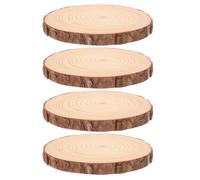 Lurrose 4 rodajas de Madera - Rodajas Redondas de Madera rústica de 8 Pulgadas de diámetro para centros de Mesa de Bodas, decoración de Eventos y centros de Mesa para Fiestas, 0,79 Pulgadas de