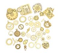 Lurrose 40 Piezas de Accesorios Metálicos DIY Estilo Steampunk Engranajes Dorados, Decoración Punk Retro para Manualidades y Escultura Glamourosa Varios estilos