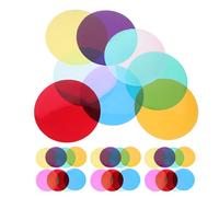 Lurrose 40 Unidades Película de Color para Lámparas Redondas Pet Mejora de Luz Cálida y Reutilizable para Hogares y Oficinas, Filtro de Iluminación Ambiental