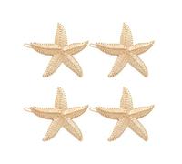 Lurrose 4Pcs Pinza de Pelo de Estrella Pinzas de Pelo de Estrella de Mar de Metal Pasadores de Pelo de Fiesta de Playa para Vacaciones de Boda (Dorado)
