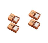 Lurrose 4piezas Caja De Almacenamiento De Joyería y Relojes Estuche Decorativo Lazo Caja De Elegante Para Cumpleaños y Presentaciones Diseño Clásico y Duradero Color Naranja