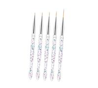 Lurrose 5 Bolígrafos para Pintar Uñas Mango Acrílico, Lápices Finos para Decoración de Manicura Diy, Herramienta Reutilizable para Dibujo y Arte de Uñas en Salones y Uso Doméstico
