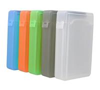 Lurrose 5 Piezas Cajas de Almacenamiento para Discos Duros Estuches Antichoque de Plástico Compactos y Livianos para y Almacenamiento Oficina Blanco Verde Azul Naranja Gris
