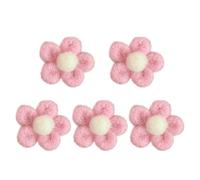 Lurrose 5 Pines de Fieltro Forma de Flor Rosa para Ropa y Bolsos, Pack de 5 Piezas Adorables y Creativas para Uso Diario
