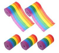 Lurrose 5 rollos de serpentinas de papel crepé arcoíris, serpentinas de papel de 9,75 m para fiestas, ideales para cumpleaños, baby showers, bodas, fiestas del Orgullo Gay y decoraciones originales.