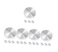 Lurrose 5 Series Pastel De Aluminio Disco De Aluminio Redondo Círculo Disco Circular De Aluminio Conector De Encimera Adaptador De Disco De Metal Aleación De Aluminio Plata 4 Piezas X 5