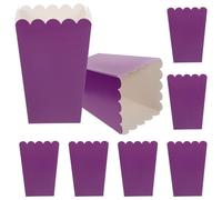 Lurrose 50 Cajas de Palomitas de Maíz Plegables para Fiestas, Color Morado, Contenedor de Papel a Prueba de Grasa, Caja para Bocadillos, Adecuado para Bodas y Eventos Obsequios