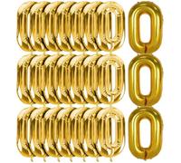 Lurrose 50 Piezas Cadena de Globos Dorados de Aluminio de 16 Pulgadas para Decoración Retro de Fiestas y Cumpleaños Diseño Brillante y Delicado para Photo Booth