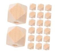 Lurrose 50 Piezas Cuentas de anís estrelladas de color de madera cuentas sueltas del espaciador de madera hexágono para joyas arbol de loto Beige