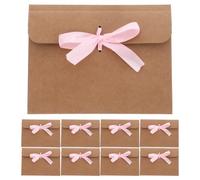 Lurrose 50 Piezas Sobres de Felicitación Sobres de Invitación Rosa de Papel y Cinta, para Postales y Cd, Estilo Vintage y Elegante, para Fiestas Temáticas y Showers
