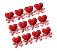 Lurrose 50 Unidades Tarjetas Embalaje de Caramelos Forma de Corazón de Papel Rojo y Manualidades para Decoración de Piruletas en Fiestas y Cumpleaños Infantiles