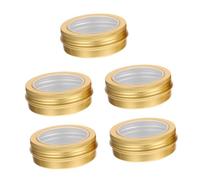 Lurrose 5piezas Tarro de Vela Latas de Aluminio para Velas Navideñas Recipientes Redondos de Aluminio para Guardar Ungüentos y Minicajas Escenarios de Decoración Festiva