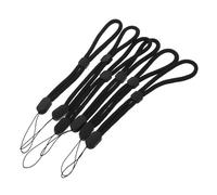 Lurrose 6 Piezas Correas para Teléfonos Móviles Cordón De La Pulsera Llavero USB Bucle De Cordón Muñequeras para Guantes De Esquí Cordón Negro Cordón Trenzado Mini Cordón Poliéster Black