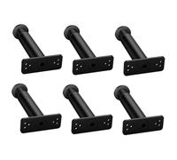 Lurrose 6 Piezas De Patas De Soporte para Mesa Patas De Cama Elevadores De Cama De Repuesto Extensores Pequeños Ajustables Soportes Extensibles para Mesa Cromados Y Negros