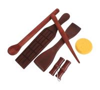 Lurrose 6 Piezas Kit de Herramientas para Escultura en Arcilla y Cerámica Raspador de Costillas de Madera y Cortador de Alambre para Modelado y Alisado en Cerámica