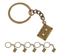 Lurrose 6 Piezas Llavero Vintage de Aleación en Forma de Cinta de Casete Dorado, Tamaño Mini y Coleccionable, Accesorio Retro Adecuado para Cumpleaños y Uso Diario