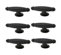 Lurrose 6 Piezas Mango de Cajón de Tirador de Mueble de Negro para Armarios y Closets Diseño Antideslizante y Ligero Instalación para Gabinetes