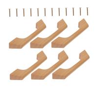 Lurrose 6 Piezas Manijas de Gabinete de Madera para Armarios y Accesorios con Tornillos Acabado Natural Estilo Moderno y Funcional
