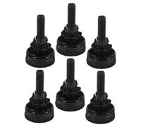 Lurrose 6 Piezas Pies Niveladores Pies De Muebles Pararse Tornillo Pies Ajustables Acero Banco De Trabajo Almohadillas Mueble Exterior Black Base - Polipropileno Negro