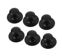 Lurrose 6 Piezas Tiradores de Cajón Inoxidable Negro Tiradores Redondos Modernos para Muebles Instalación Sin Perforación Manijas Adhesivas para Cocinas Armarios y Vestidores Diseño