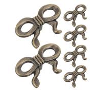 Lurrose 6 tiradores de cajón con forma de - Tiradores de armario de aleación de zinc vintage de 3,8 cm para armarios y cómodas, diseño de un solo orificio, color bronce.