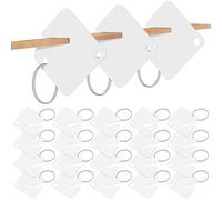 Lurrose 60 Etiquetas de Llave Vacías de Acrílico Ranuradas, Llaveros Vacíos para Identificación, Accesorios para Llaveros de Bricolaje, Etiquetas de Llave para Oficina y Almacenamiento