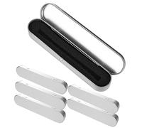 Lurrose 6piezas Estuche Metálico para Lápices con Bisagra Organizador Multifunción De Hojalata Resistente y Compacto para Uso Escolar y Oficina De Unidades con Interior Forrado Plata