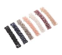 Lurrose 7 Piezas Horquillas Cabello Trenzado de Cristal Cuentas Decorativas, Clips Elegantes de Metal y Cristales Artificiales para Fiestas y Uso Diario