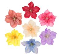 Lurrose 7 pinzas para el cabello tropicales: pasador de flor de loto artificial - tocado floral sintético colorido para vacaciones en la playa, en colores beige, rojo, amarillo, rosa, morado, azul y