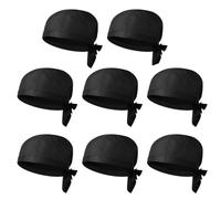 Lurrose 8 Gorros de Chef de Algodón Negro, Gorro de Trabajo para Cocina y Restaurante, Unisex, Accesorios de Uniforme para Chefs y Servicio de Comida, Adecuado para Panadería y Barbacoa