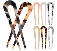 Lurrose 8 Piezas Horquillas en Forma de U Cabello de Mujer, Accesorio Versátil y Cómodo de Hoja de Acetato para Peinados en Compromisos y Fiestas