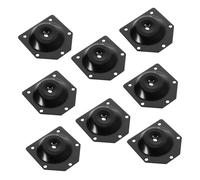 Lurrose 8 Piezas Junta De Pata De Mesa De Sofá Lámina Controles Deslizantes Montaje Platos Elevadores para Patas De Mesa Angular Nivelador De Muebles Ajustable Planchar Black
