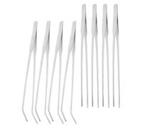 Lurrose 8 Piezas Pinzas de Acero Inoxidable para Acuario y Terrario de Rectas y Curvas Herramienta Precisa para Alimentación de Reptiles y Plantas Acuáticas Ergonómicas y Resistentes