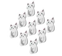 Lurrose 9 Ganchos Adhesivos Pequeños en Forma de Gato para Baño, Gancho para Colgar Toallas y Objetos, Material Abs Resistente, Color Aleatorio, Organizador Práctico para