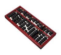 Lurrose Ábaco Chino de Madera, calculadora de Estilo Vintage, ábaco de Madera Maciza con 7 Cuentas y Marco Rojo, Deslizamiento Suave, decoración Feng Shui para Escritorio y mostrador, símbolo de