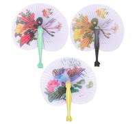 Lurrose Abanicos Plegables Antiguos de Mano 3 Piezas, Ventilador Plegable Portátil para Baile y Fiestas, Estilo Retro, Diseño Ligero y Compacto, Accesorios de Verano para Estilo Aleatorio
