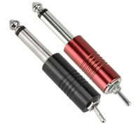 Lurrose Accesorio para Máquina de Tatuajes, Interruptor de Pie Inalámbrico en Acero Inoxidable, 2 Pedales para Tatuajes en Color Rojo y Negro