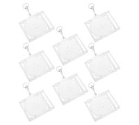 Lurrose Accesorio Único de 8 Piezas Ligero y Resistente a Rayaduras Llavero CD Mini Retro en Color Blanco para Amantes Música y DIY
