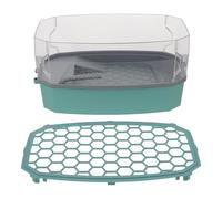 Lurrose Acuario Pequeño para Tortugas con Tapa y Plataforma de Asoleo Terrario de Plástico Azul para Cría Doméstica Tanque Acuático y Terrestre Adecuado para Reptiles y Mascotas