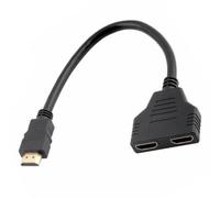 Lurrose Adaptador Divisor de Video Digital Macho a Hembra Doble para LED Tv y Hdtv, Material Abs, Imagen de Alta Resolución, Fácil de Usar 1 Entrada y 2 Salidas