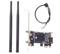 Lurrose Adaptador Pcie 1x a Ngff con Llave E para Tarjeta de Red WiFi Portátil, Material Abs y Cobre, Adecuado para Gaming y Protección contra Hackeos Inalámbricos