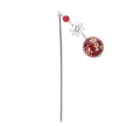 Lurrose Adorno Cabello Japonés Estilo Antiguo Palillos Rojos y Flores de Cerezo, Accesorio para Cabello Largo, Horquilla para Mujer y Niña, Adecuado para Bodas, Cosplay y Fiestas