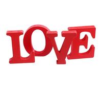 Lurrose Adornos de Madera Love para San Valentín Set de 4 Letras Rojas Románticas Decoración para Bodas Aniversarios y Escritorio Obsequio Romántico para Hombre y Mujer