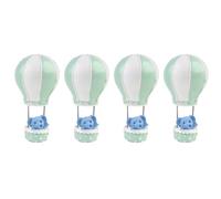 Lurrose Adornos para Tartas de Cumpleaños Diseño de Elefante y Globo Aerostático en Resina Sintética Verde, Set de 4 Piezas para Decorar Pasteles y Sesiones de Fotos