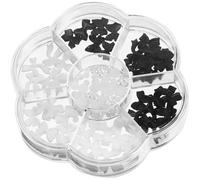Lurrose Adornos para Uñas 3d Flor y Lazo Perlas y Cristales Caja Mezclada 7 Compartimentos Decoración de Uñas DIY para Manicura Creativa Elegante