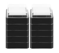 Lurrose Almohadillas de Tinta Vacías DIY 3x3 Cm 10 Piezas, Esponja y Plástico Resistente, Multiusos para Manualidades, Pintura y Scrapbooking, Almohadillas para Sellos y Huellas