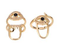 Lurrose Anillos de Uñas Ajustables para Mujer Punta de Diamante de Imitación Efecto Mal de Ojo, 2 Piezas, Joyas Reutilizables para Decoración y Arte de Uñas en Festivales y